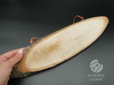 Felie lemn ovala cu sfoara - aproximativ 30cm