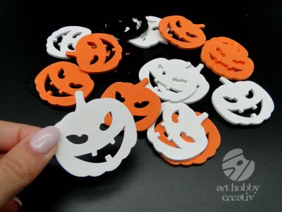 Forme Halloween din lemn - dovleac 5cm set/24buc