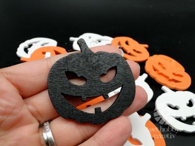 Forme Halloween din lemn - dovleac 5cm set/24buc