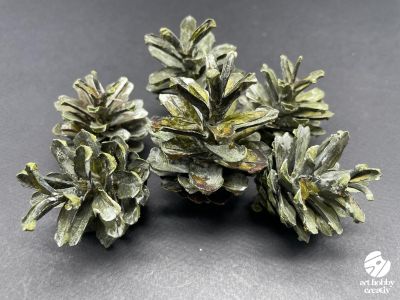 Conuri Naturale de Brad Vopsite Verde - set/6buc