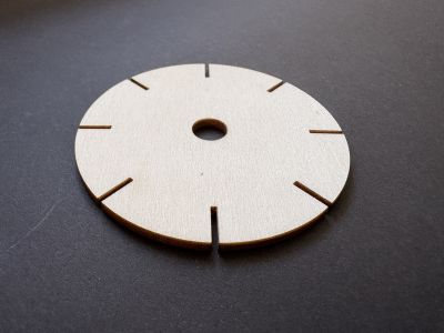 Disc lemn baza impletit bratara Kumihimo - 8cm
