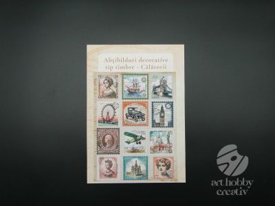 Abtibilduri decorative - tip timbre - Calatorii - set/12buc