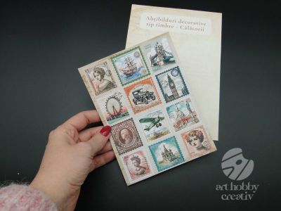 Abtibilduri decorative - tip timbre - Calatorii - set/12buc