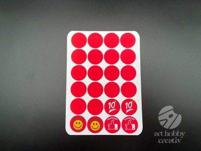 Abtibilduri recompense - puncte rosii set/24buc