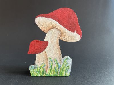 Figurina lemn - ciuperci 9cm
