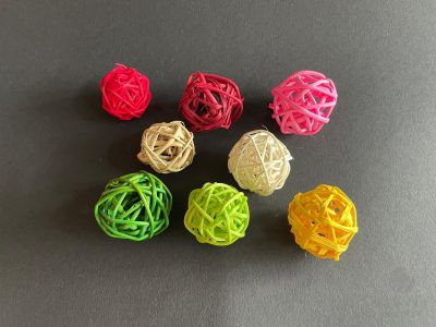 Bile Decorative din Nuiele (Rattan) – Set 8 bucăți – Varianta 1/2