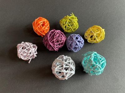 Bile Decorative din Nuiele (Rattan) – Set 8 bucăți – Varianta 2/2