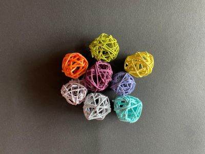 Bile Decorative din Nuiele (Rattan) – Set 8 bucăți – Varianta 2/2