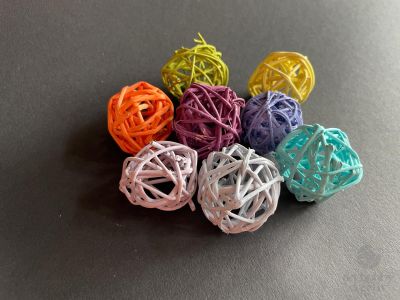 Bile Decorative din Nuiele (Rattan) – Set 8 bucăți – Varianta 2/2