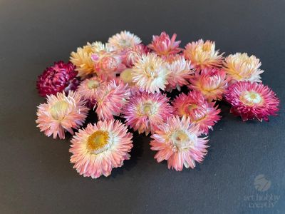  Capete Flori de Pai (Naturale) – Set 10g – roz