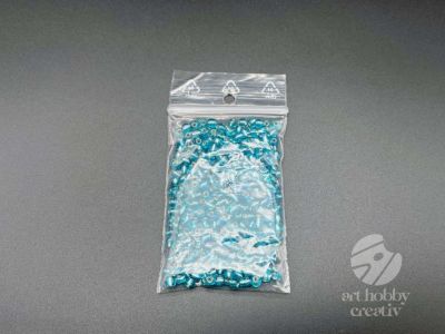 Margele cu foita argintiu 4mm - albastru mediu 25gr
