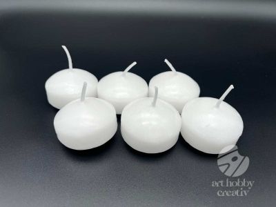 Lumanari plutitoare albe Ø4cm - set/6buc