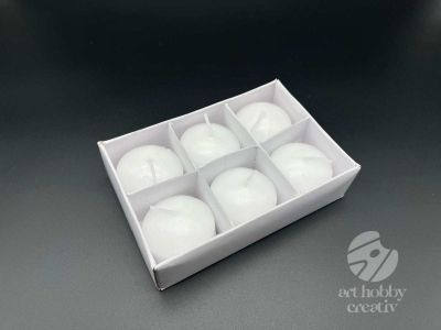 Lumanari plutitoare albe Ø4cm - set/6buc
