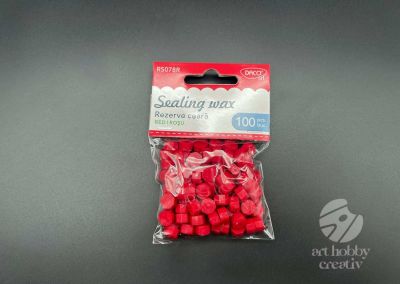 Rezerva de ceara sigiliu - margele – rosu set/100buc