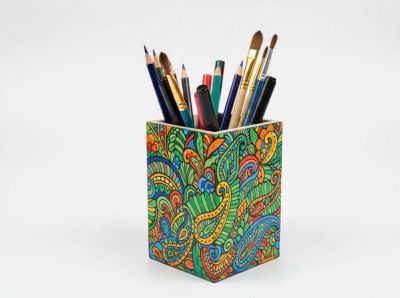 Suport lemn pentru creioane 12cm