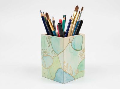 Suport lemn pentru creioane 10cm