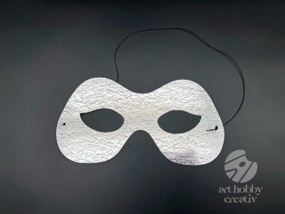Masca Fidelio pentru carnaval/party - argintiu stralucitor 21cm