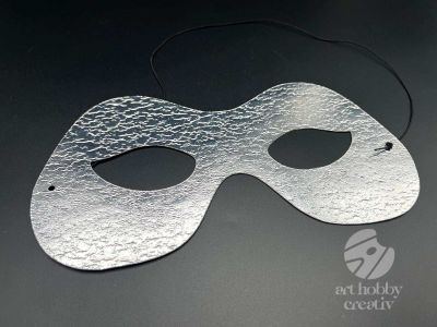 Masca Fidelio pentru carnaval/party - argintiu stralucitor 21cm