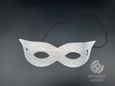 Masca pentru carnaval/party - argintiu stralucitor 23cm