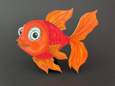 Figurina din lemn de pictat peste, 9cm - forma decorativa DIY
