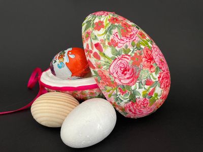 Ou din Polistiren  in 2 Piese, 16 cm - Surprise Box – Baza Creativa