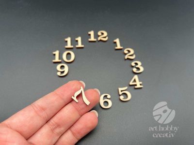 Cifre din lemn pentru ceas - Clarendon - 1,5cm