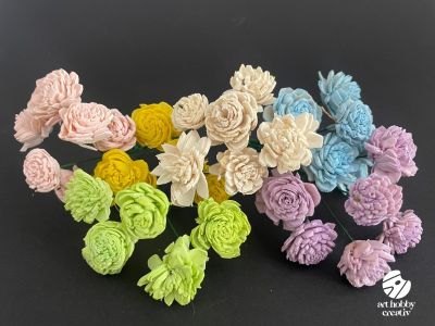 Flori Ming Naturale pe Sarma – Set 6 bucati, Textura Sculpturala