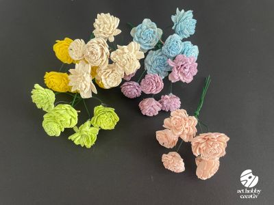 Flori Ming Naturale pe Sarma – Set 6 bucati, Textura Sculpturala