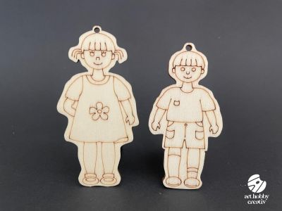 Figurina din Lemn pentru Hobby – Model Fetita sau Baietel