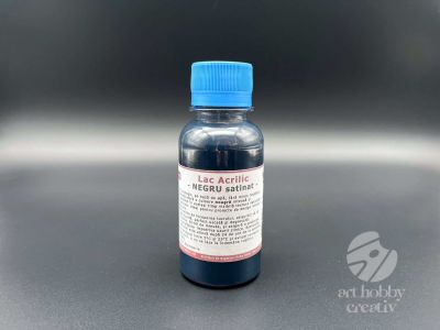 Lac acrilic - negru satinat 100ml