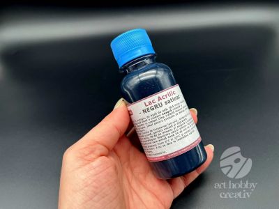 Lac acrilic - negru satinat 100ml