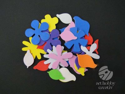 Figurine din spuma autoadeziva - Gradina in Flori set/30buc