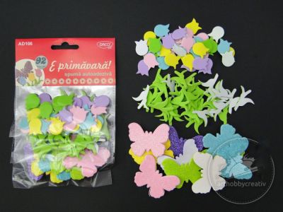 Figurine din spuma autoadeziva - bucuria primaverii set/92buc