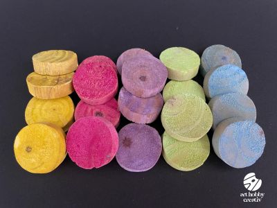Felii de Lemn 3cm - Spring Glow - Culori Pastelate - set/20buc