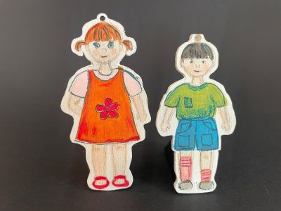 Figurina din Lemn pentru Hobby – Model Fetita sau Baietel
