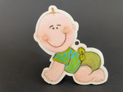 Figurina lemn - bebelus 7,5cm