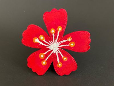 Figurina din lemn de pictat floare, 9cm - forma decorativa DIY mod.2