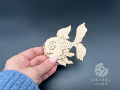 Figurina din lemn de pictat peste, 9cm - forma decorativa DIY