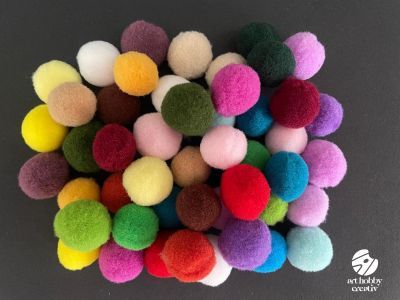 Pompoane Plusate Multicolore 50 buc.– Dimensiune 1.5 - 2 cm