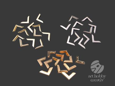 Coltar metalic simplu 20x20mm - set/12buc