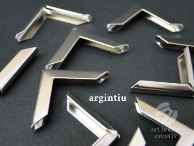 Coltar metalic simplu 20x20mm - set/12buc