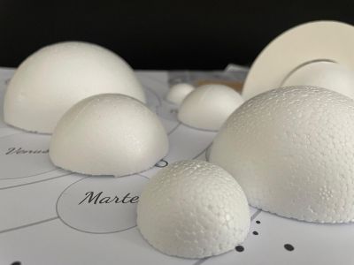 Pachet Creativ Sistemul Solar – Plansa si Semisfere Polistiren