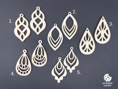 Cercei din Lemn – Set modele Geometrice și Lacrimă