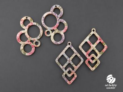 Cercei din Lemn – Set modele Cerc si Romb Abstract