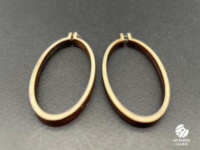 Baze din Lemn pentru Cercei – Forms Gherghef Oval