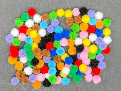  Pompoane Plusate Multicolore  mini – 120 buc. Diametru 10 mm