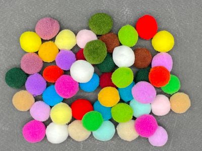 Pompoane Plusate Multicolore 50 buc.– Dimensiune 1.5 - 2 cm