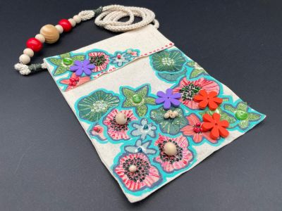 Borseta bumbac cu snur 16,5x19 cm