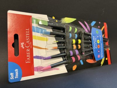 Pensule sintetice cu grip - 6buc/set - diferite culori - Faber Castell