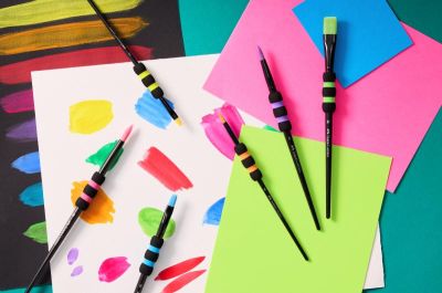 Pensule sintetice cu grip - 6buc/set - diferite culori - Faber Castell